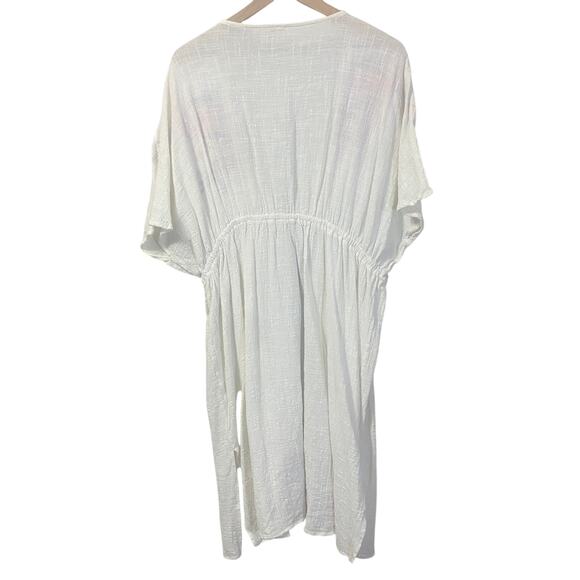 ODDY White Embroidered Floral Tassel Tie Kimono Duster Boho Short Sleeve OS - Picture 13 of 13